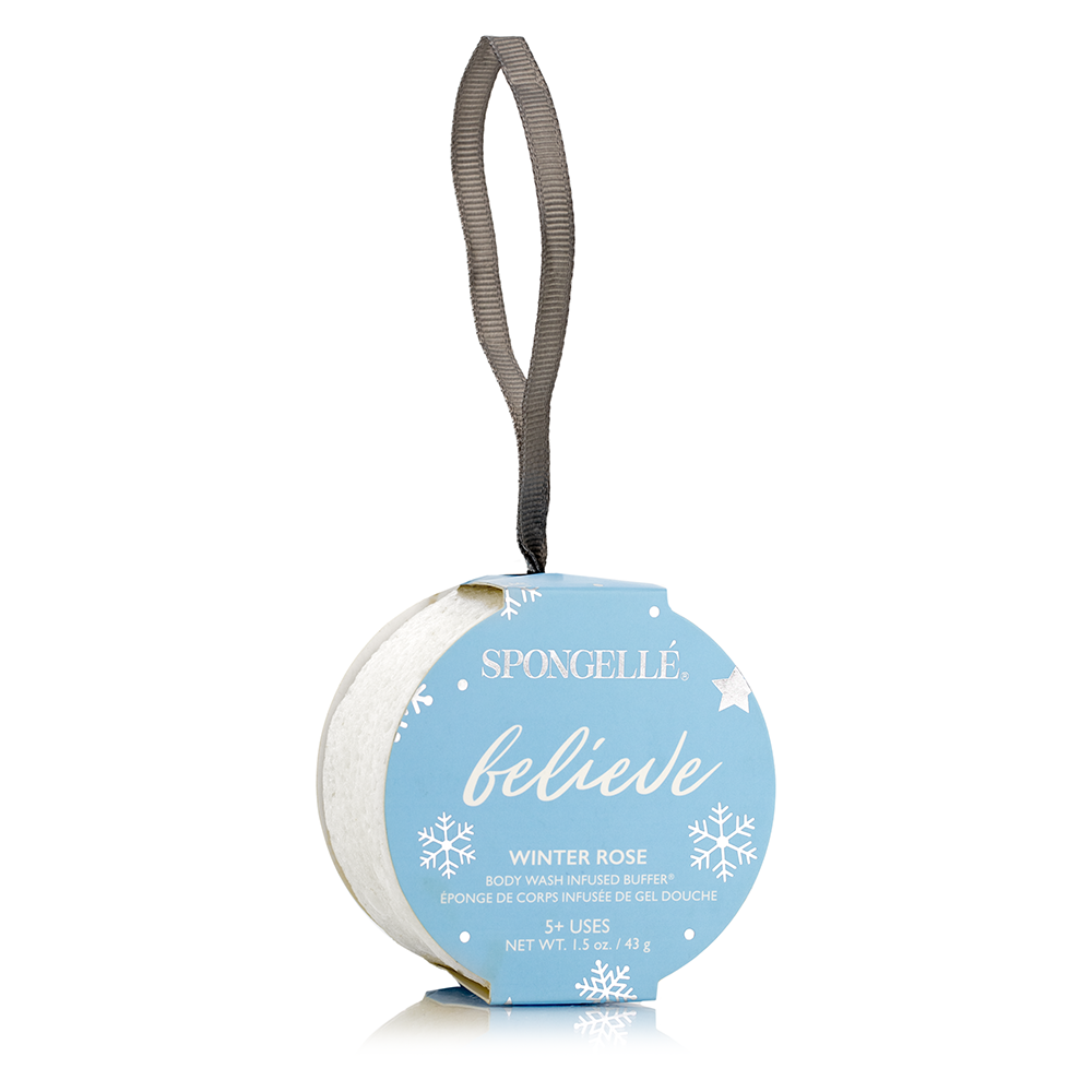 Holiday Ornament Body Buffer – Believe (Winter Rose) By Spongelle