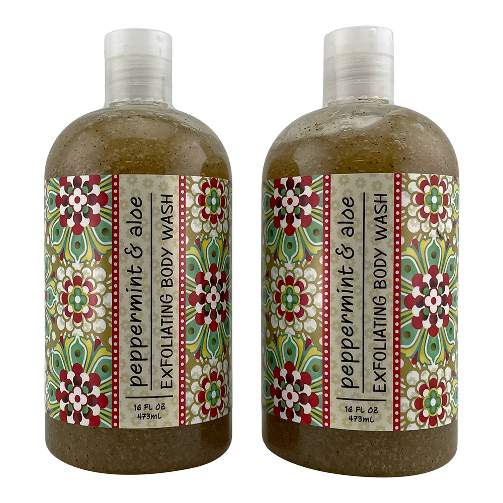 Peppermint & Aloe Scented Exfoliating Body Wash 16 Fl. Oz. (2 Pack)