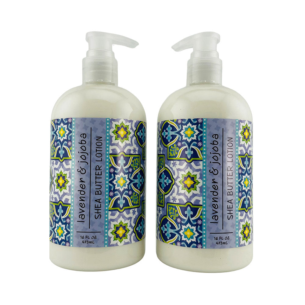 Lavender & Jojoba Scented Shea Butter Lotion 16 oz (2 Pack)