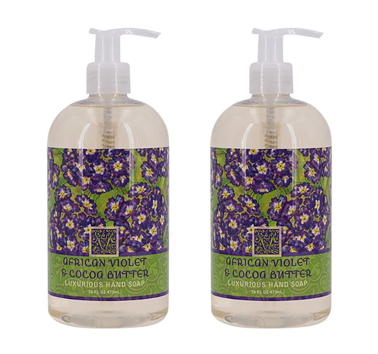 African Violet & Cocoa Butter Scented Liquid Hand Soap 16 oz 2 Pack