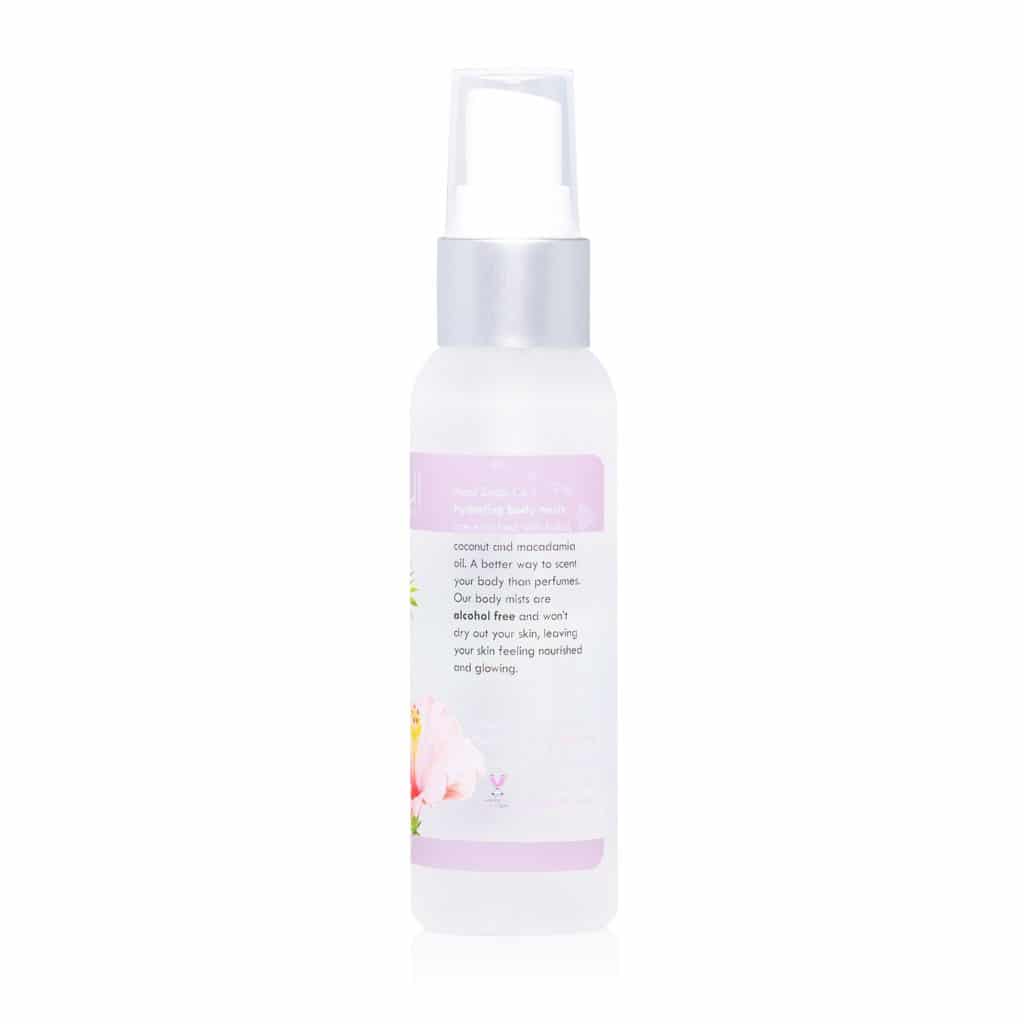 Hibiscus Scented 2 oz Hawaiian Body Mist Back Of Bottle