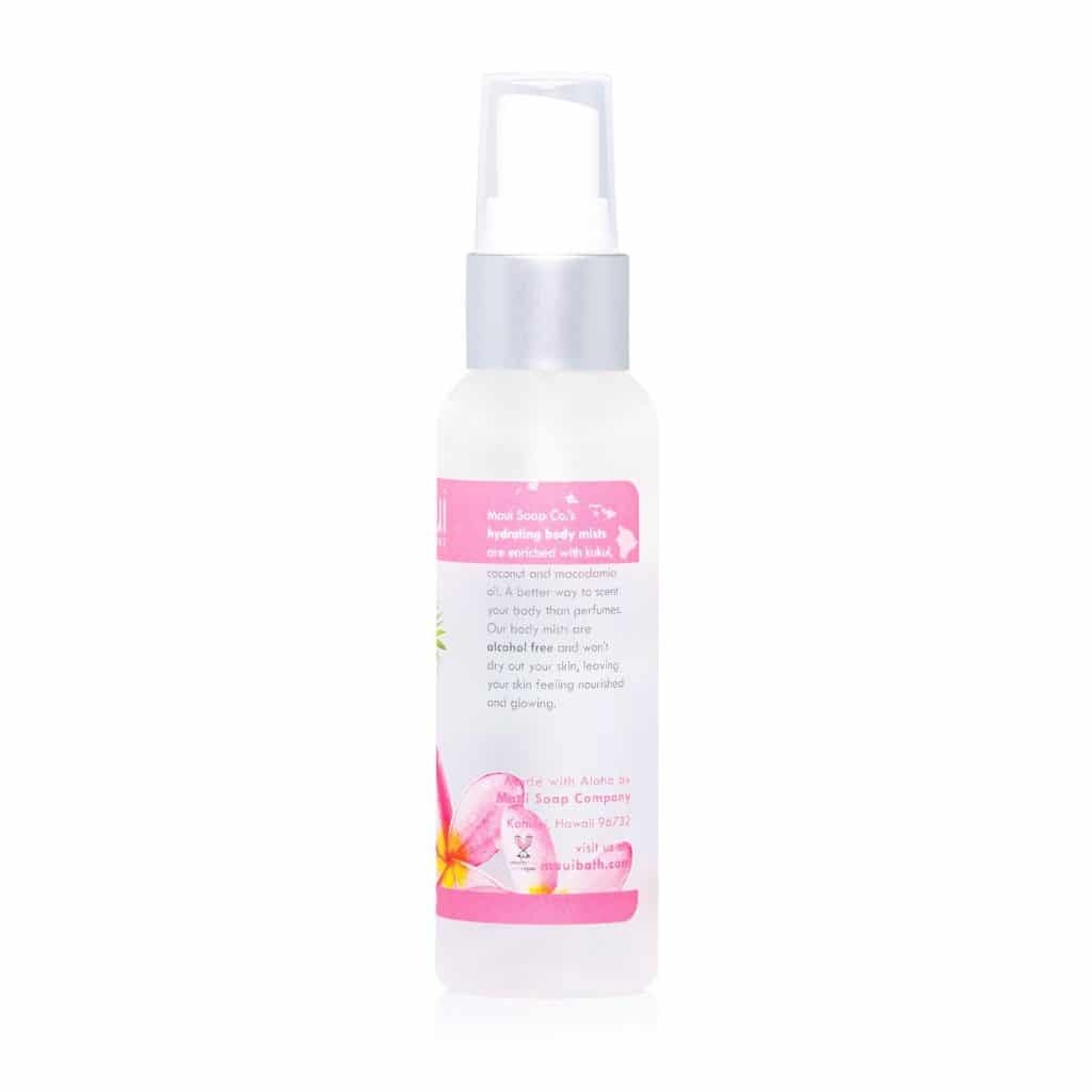 Plumeria Scented 2 oz Body Mist Back