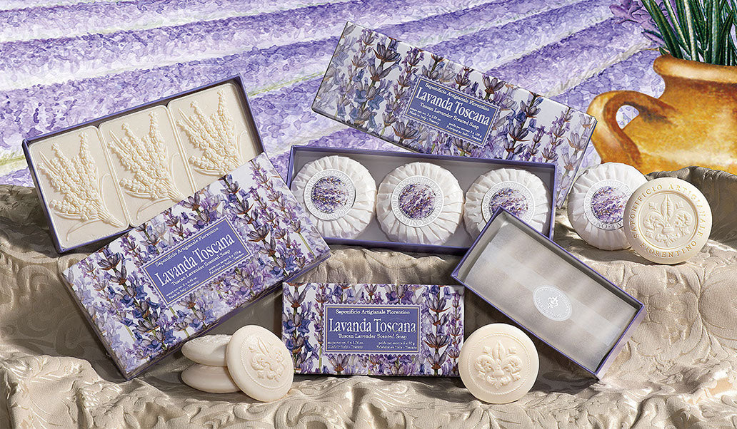 Tuscan Lavender (Lavanda Toscana) Scented Soap Sets By Saponificio Artigianale Fiorentino