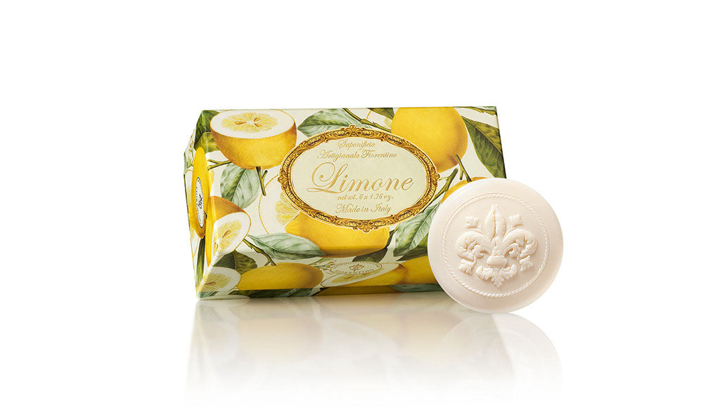 Lemon (Limone) Scented Set of 6 x 1.76 oz Round Soaps By Saponificio Artigianale Fiorentino