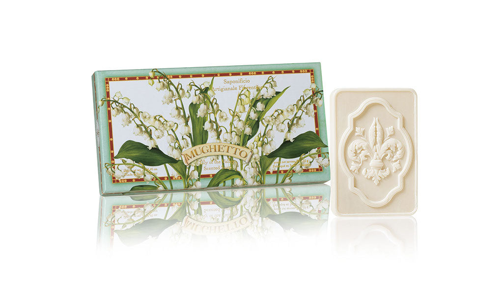 Lily of the Valley (Mughetto) Scented Set of 3 x 4.40 oz Rectangular Soaps By Saponificio Artigianale Fiorentino